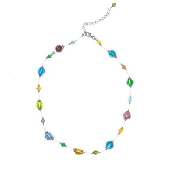 Premier Designs Multicolor Beaded 16" Necklace EUC - Picture 1 of 4